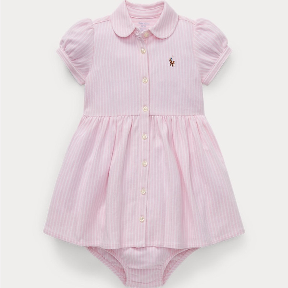 Striped Knit Oxford Shirtdress &
Bloomer